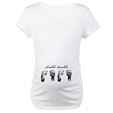 Pregnancy T Shirts cafepress - twin footprints - cotton maternity t-shirt, cute u0026 funny  pregnancy FZFVABL