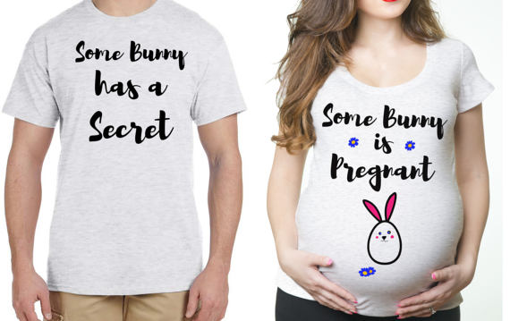 Pregnancy T Shirts couple easter pregnancy t-shirts dad maternity birth DZUMZNT