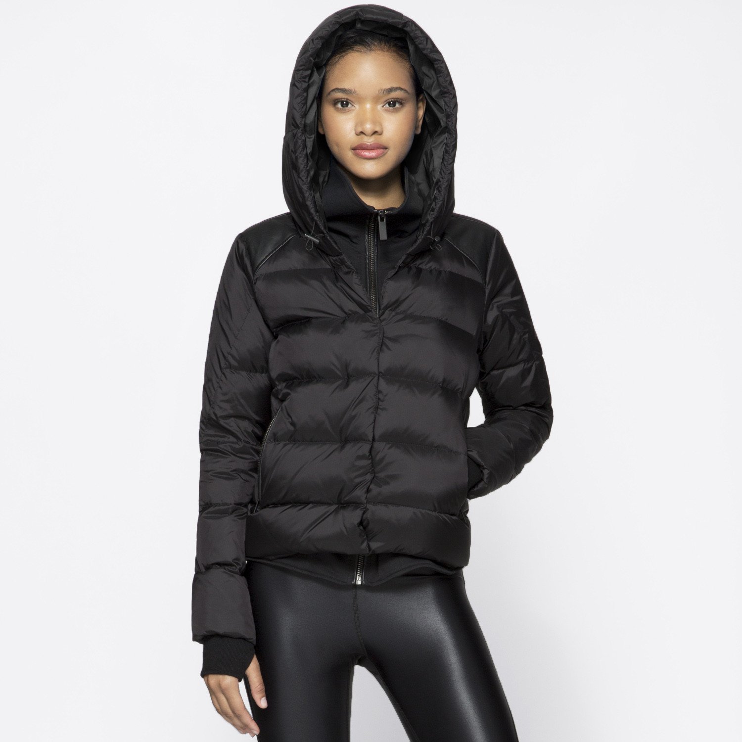 Puffer Coat city puffer jacket in black, {view 2} | alala | luxury womenu0027s activewear HBQPZTR