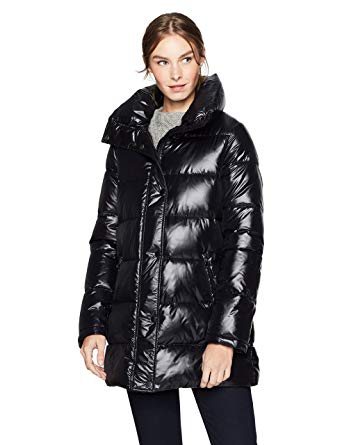 Puffer Coat haven outerwear womenu0027s mid-length quilted puffer coat, black, extra small WAAXYEI