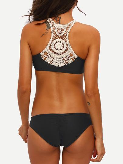 Racerback Bikini summer bathing suit crochet racerback ruched bikini set - crystalline SUCSKRI