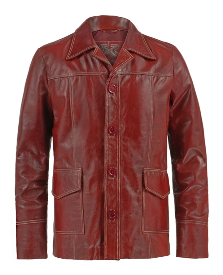 Red Leather Jacket fight club original DSMOQWF