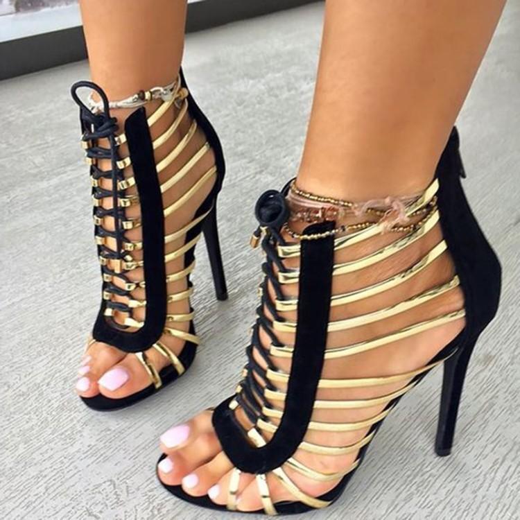 sexy heels 2017 summer sexy high heels sandals open toe cover heel ankle strap short  boots AHNCTBK
