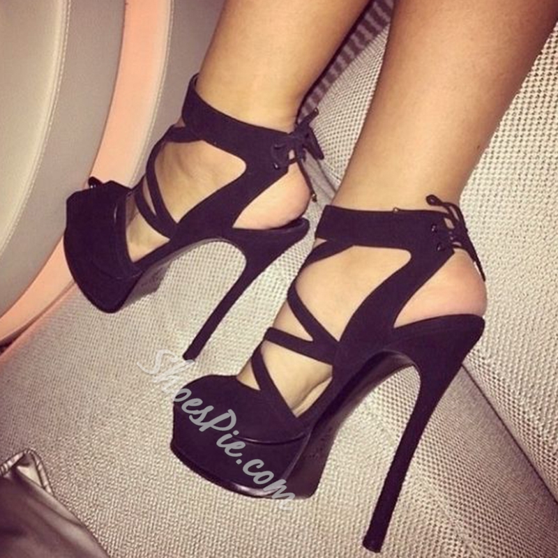 sexy heels shoespie sexy black peep toe backless platform heels LFBZGAW
