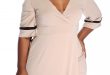 sexy plus size clothing sexy nude short sleeves knee length plus size party dress JZIFMEN
