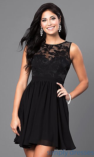short black dresses lace-bodice sleeveless homecoming party dress . KYBHVSN