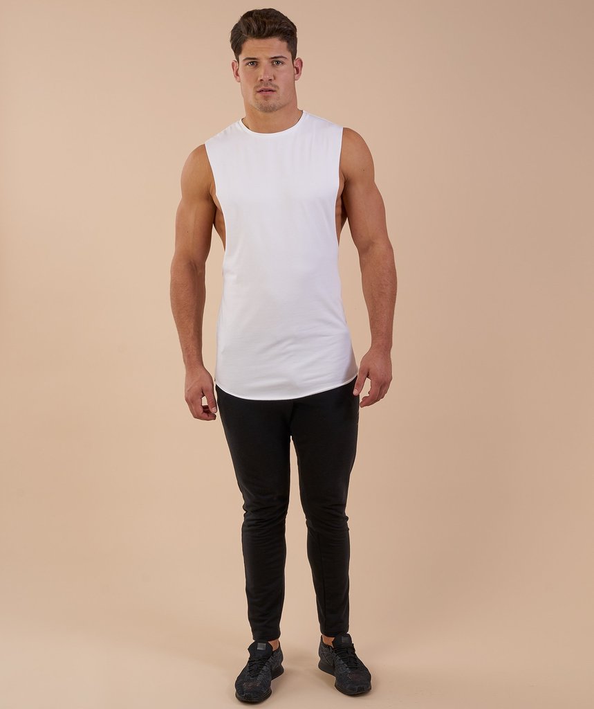 sleeveless shirts gymshark eaze sleeveless t-shirt - white | gymshark UCVLQZY