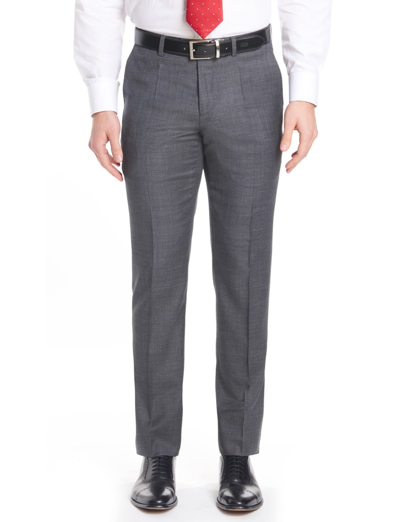 Slim fit pants menu0027s charcoal grey windowpane plaid slim fit pants NYOFAKQ
