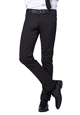 Slim fit pants pxs menu0027s casual fashion slim fit skinny trousers pants black-31 DFZSENM