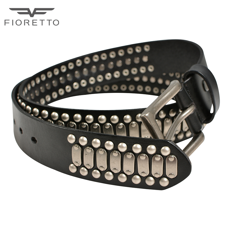 studded belt fioretto mens genuine leather studded belts casual punk rock belts men  cowhide wide belt MAPHESE