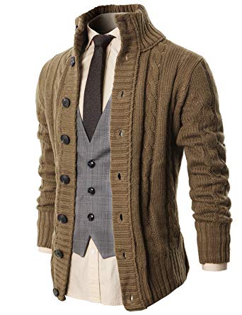 sweater cardigan h2h mens high neck series shawl collar cardigan sweater beige us s/asia m ( RJSBIOQ