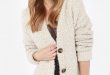 sweater cardigan knit back and relax hooded beige cardigan sweater RZJMWHM