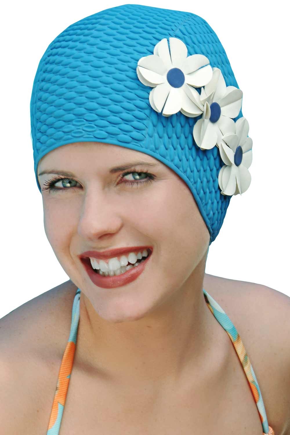 Swimming hats triple flower swim cap SHQXVRN