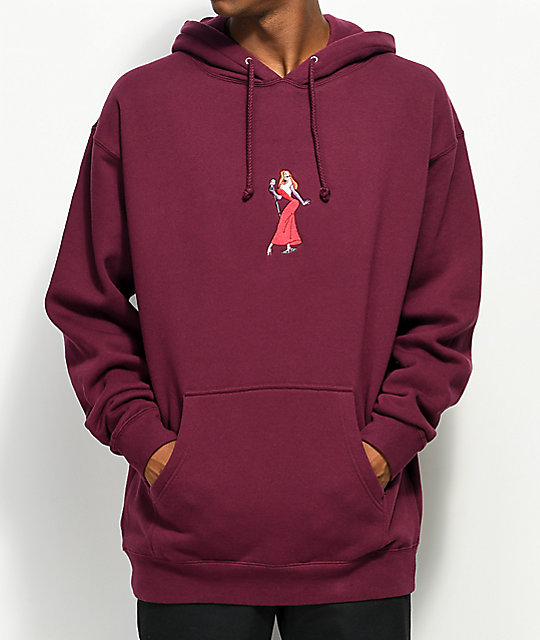 the hundreds x roger rabbit jessica burgundy hoodie ... FAEUQLP