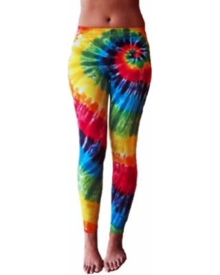 tie dye yoga pants - ladies rainbow tie dye leggings - rainbow / xl ZKLGARG