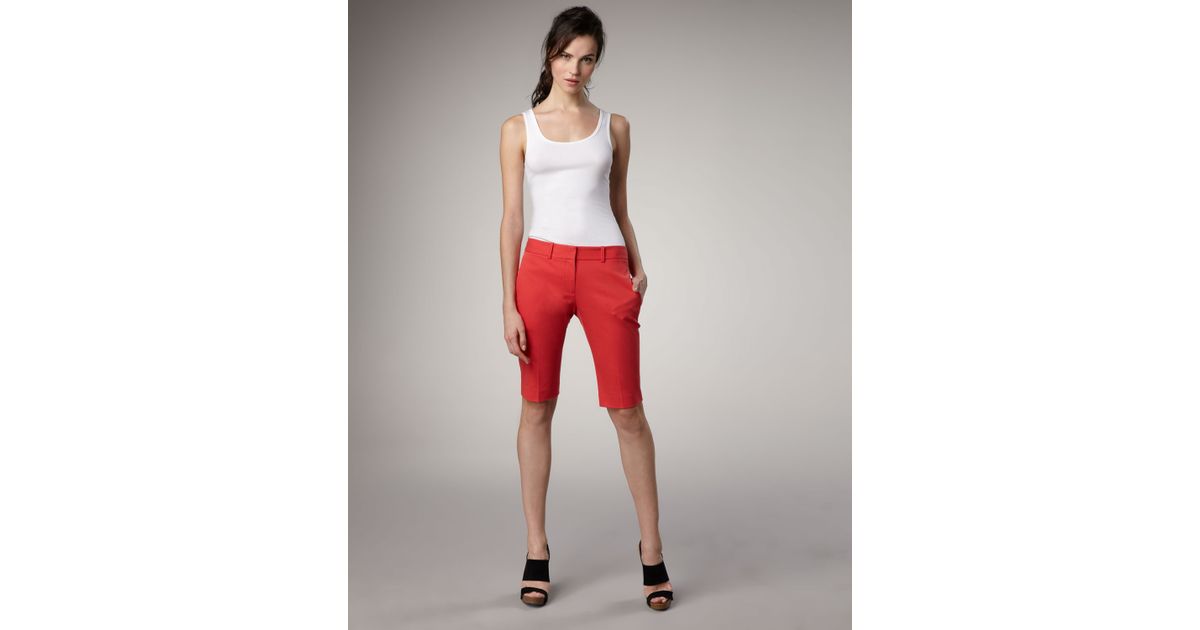 Walking shorts lyst - theory walking shorts in red MOWNEPI