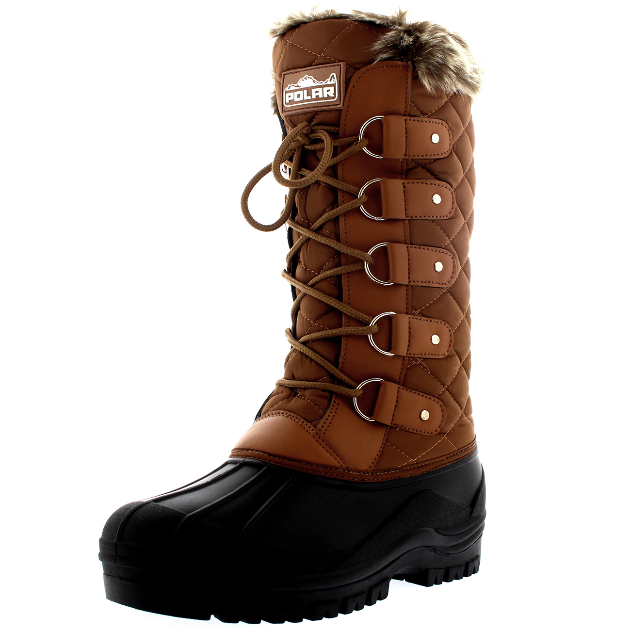waterproof walking boots womens-faux-fur-tactical-mountain-waterproof-knee-high- BUEEKSD