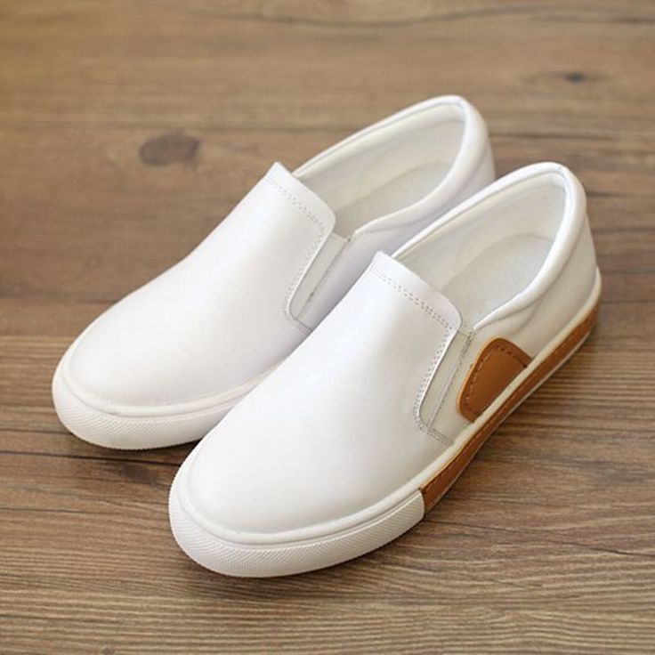 white shoes for women spring mori girls shoes woman slip-on korean pedal flat white shoes genuine  leather casual EXMNAVW