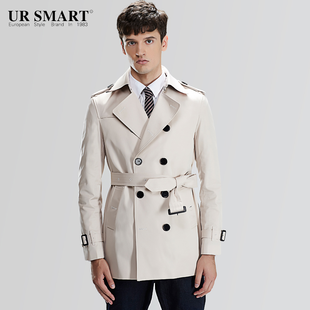 White Trench Coat ursmart and brief paragraph double breasted menu0027s windbreaker with waist  rice white male trench KANTISE
