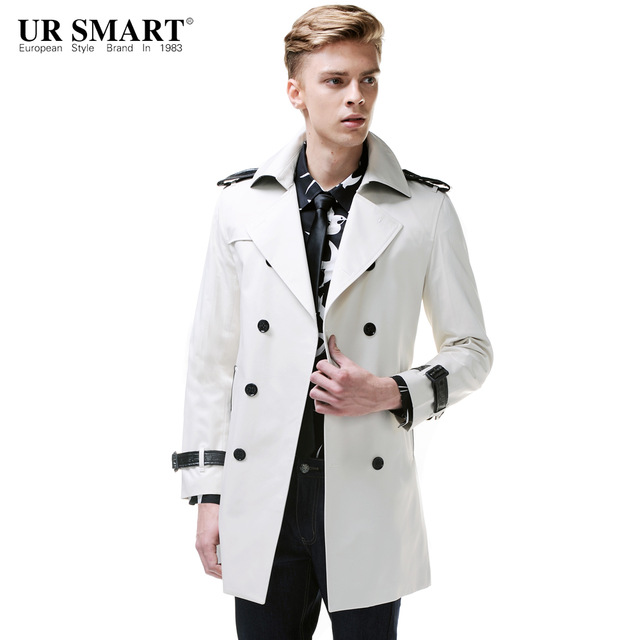 White Trench Coat ursmart new arrival double-breasted menu0027s windbreaker long cotton in rice  white male trench coat WCXOOZV