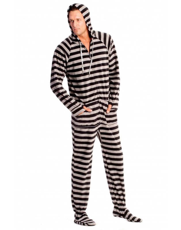 womens footed pajamas black and grey striped adult footed onesie pajamas EWRNFCX
